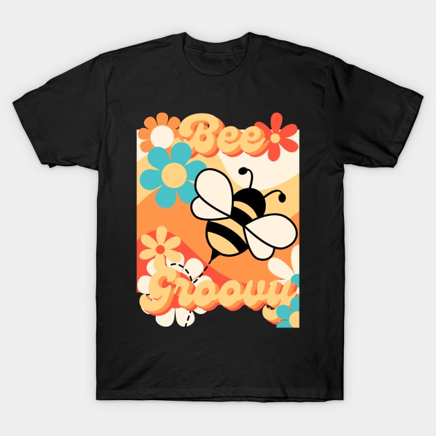 Bee Groovy - 70s vibe T-Shirt by Kalalico